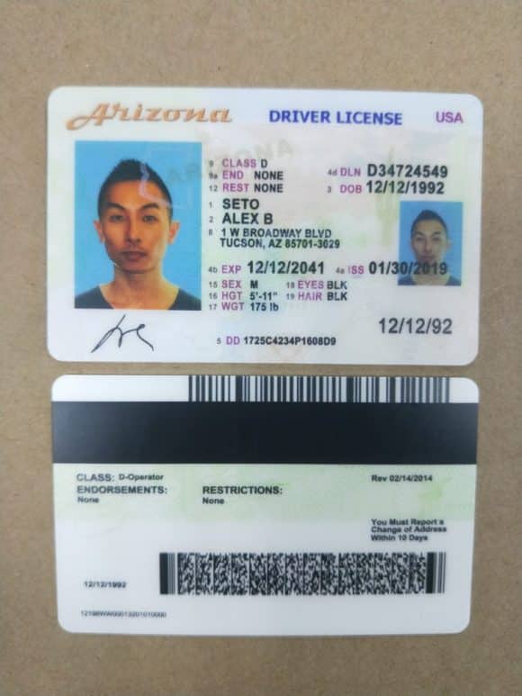 Arizona Driver License PSD Template | Driving license Template