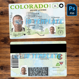 Colorado Driving license Template