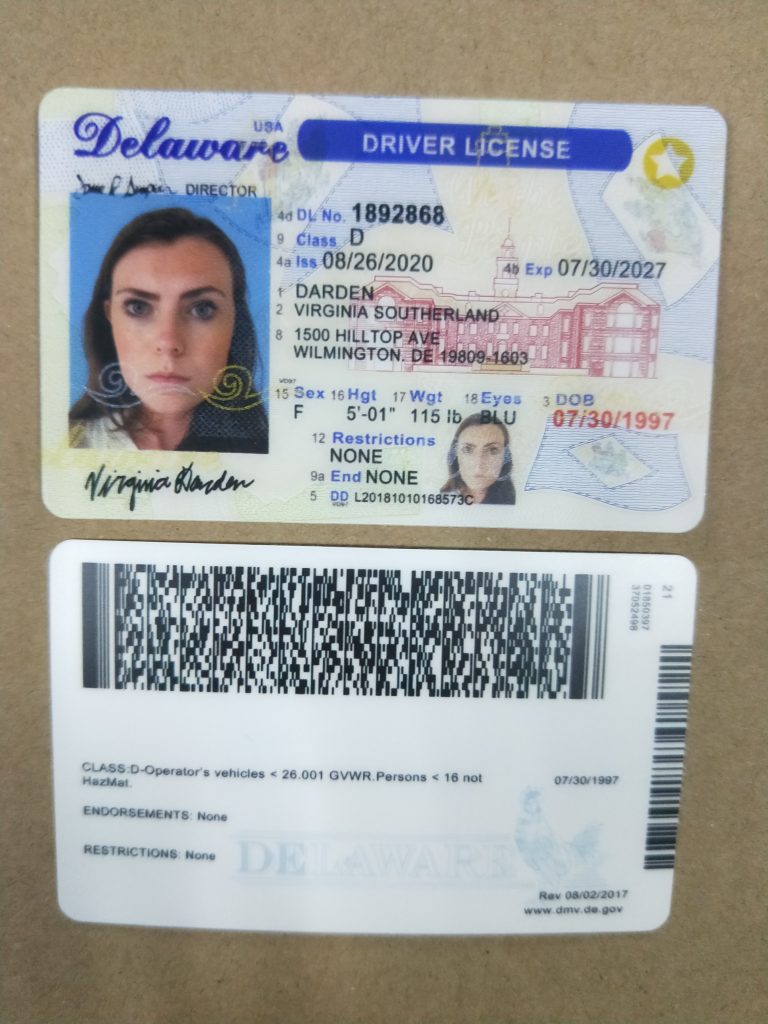 Delaware Driver License Psd Template Driving License Template