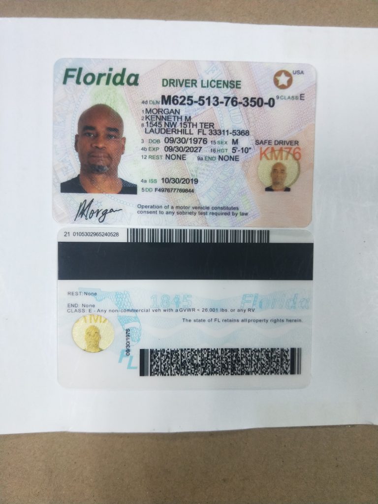florida driver license template