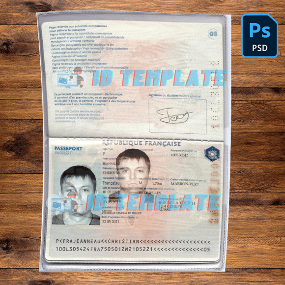 France passport template