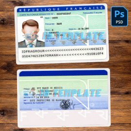 France ID Card Template