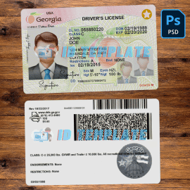 Georgia Driving license PSD Template Old