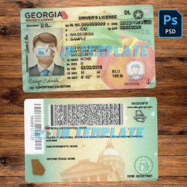 Georgia Driving license PSD Template NEw