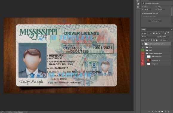 Mississippi Driving License PSD Template New
