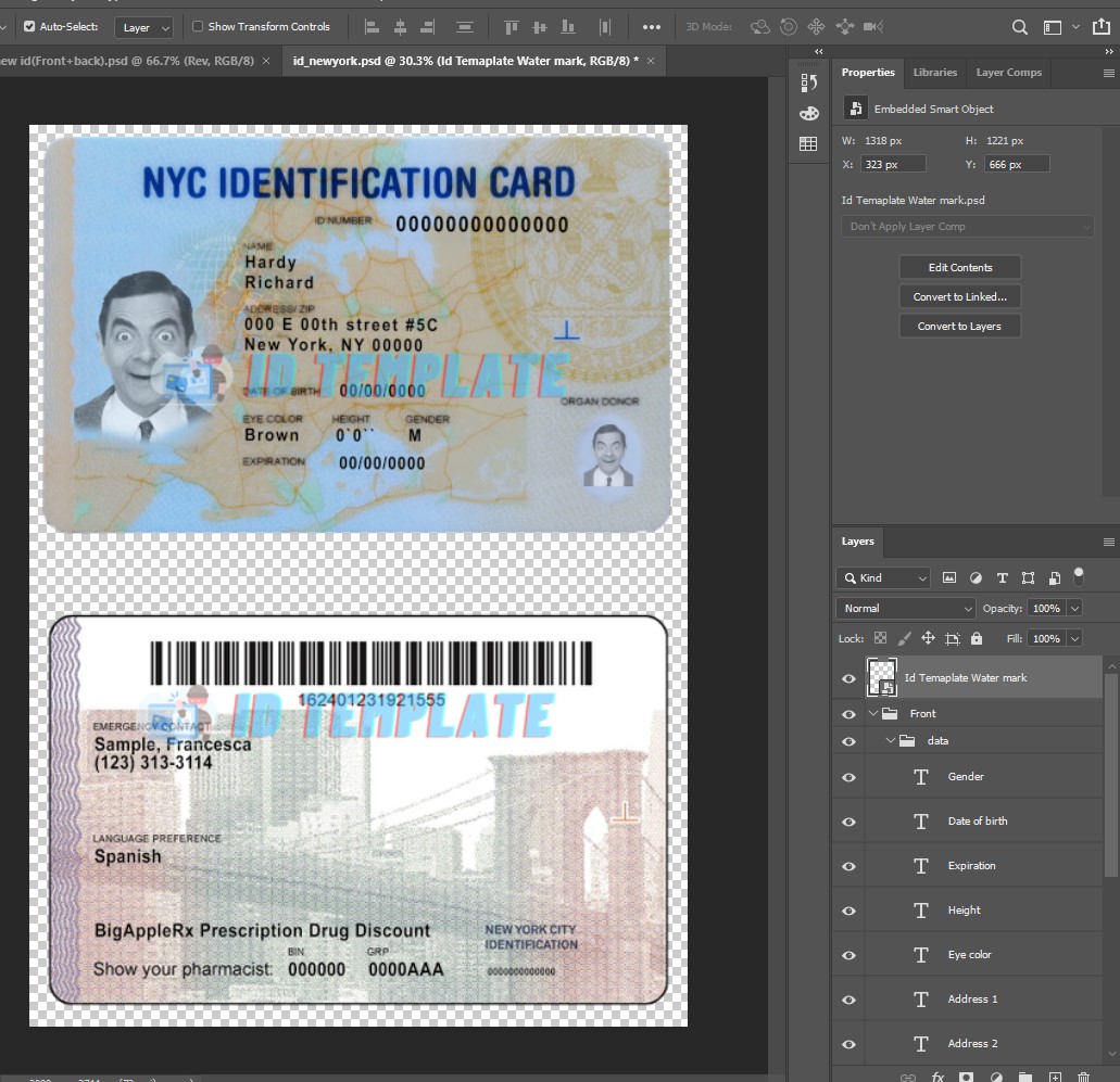 New York Id Card Psd Template Driving License Template