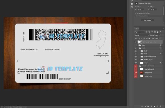 New Jersey Driving License PSD Template | Driving license Template
