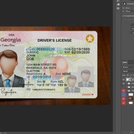 Georgia Driving license PSD Template Old