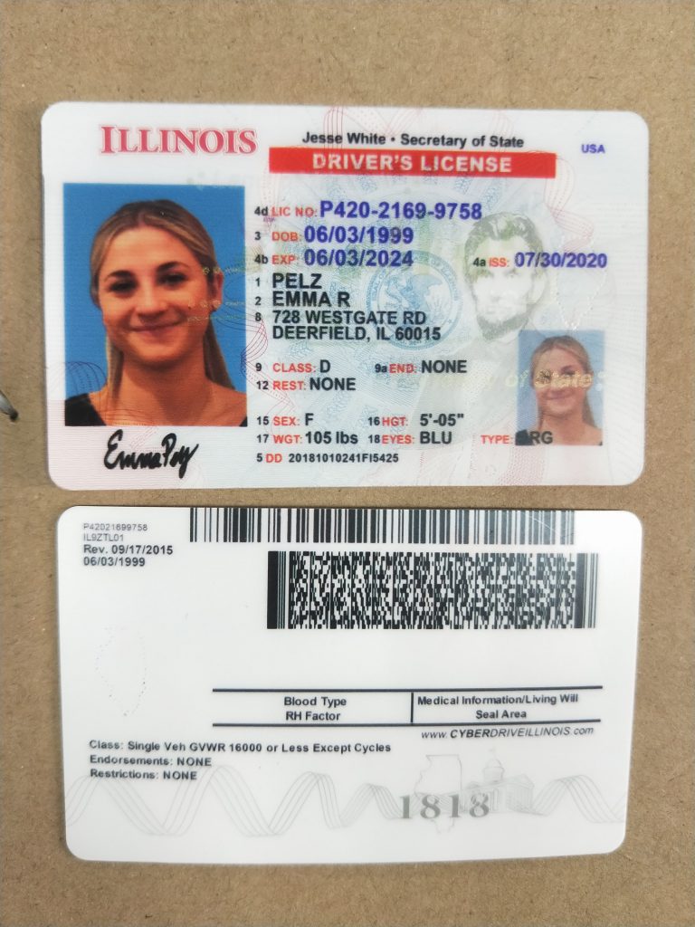 Illinois Driving license PSD Template Driving license Template