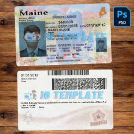 Maine Driving license Template