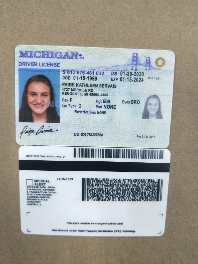 Michigan Driving license PSD Template Driving license Template