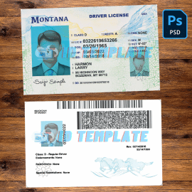 Montana Driving license Template
