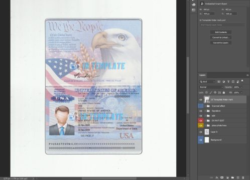 USA Passport PSD Template 1