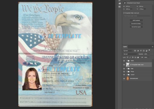 USA Passport PSD Template New