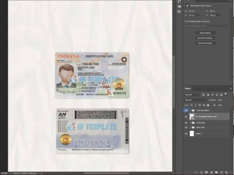 Indiana Driving license PSD Template New