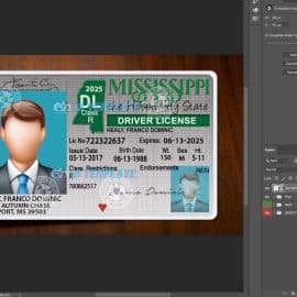 Mississippi Driving License PSD Template Old
