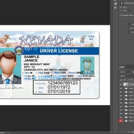 Nevada Driving license PSD Template Old