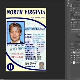 North Virginia Driving license Template