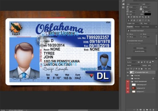 Oklahoma Driving license Template Old
