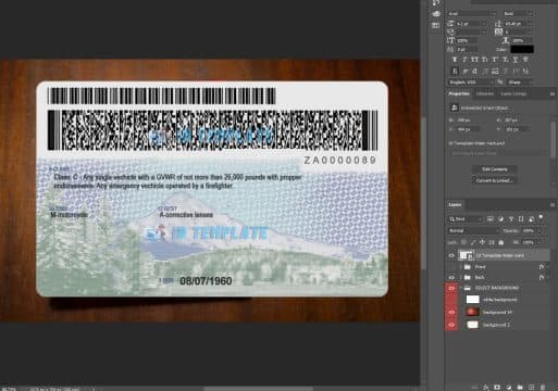 Oregon Driving license PSD Template