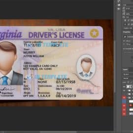 Virginia Driving license PSD Template