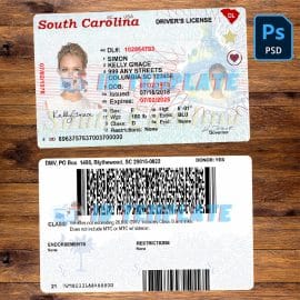 South Carolina Driving license Template New