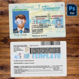 Tennessee Driving license Template
