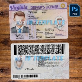 Virginia Driving license Template