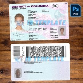 District of Columbia Driving license Template