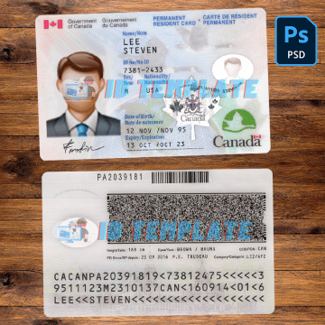 Canada ID Card Template