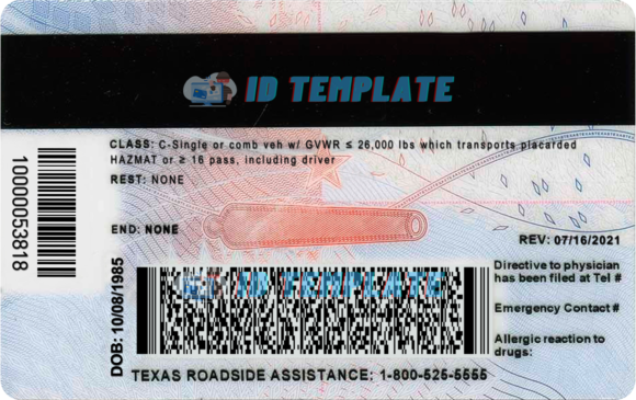 Texas Driver License Template New