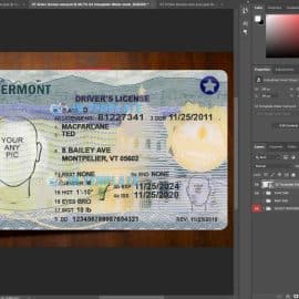 Vermont Driving license PSD Template New