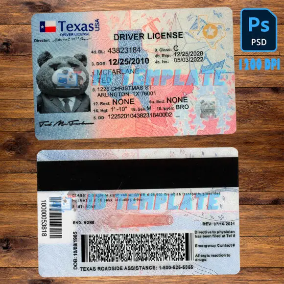 Texas Driver License Template New