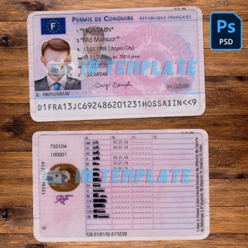 France Driving Licence Template