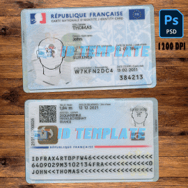 France ID Card PSD Template New