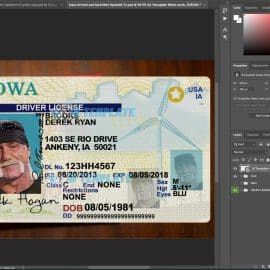 Iowa Driving license Template 4