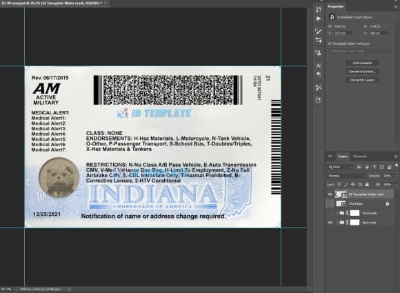 Indiana_DL_NEW Updated-22 Driving Licence Template 4
