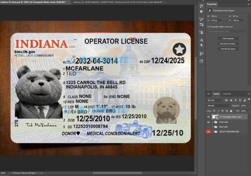 Indiana_DL_NEW Updated-22 Driving Licence Template 6