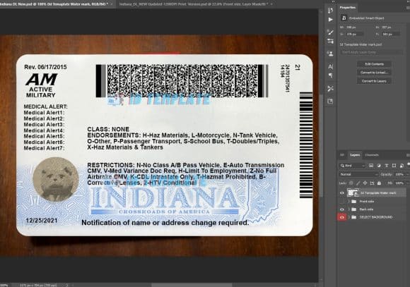 Indiana_DL_NEW Updated-22 Driving Licence Template 7