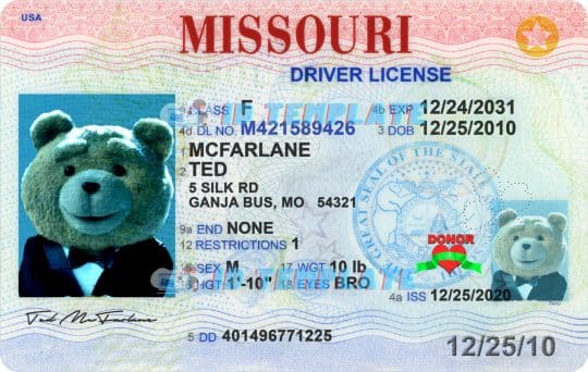 Missouri Driving license 2