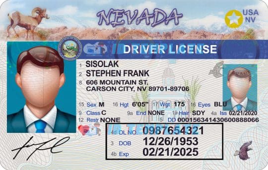 Nevada Driving license New 2
