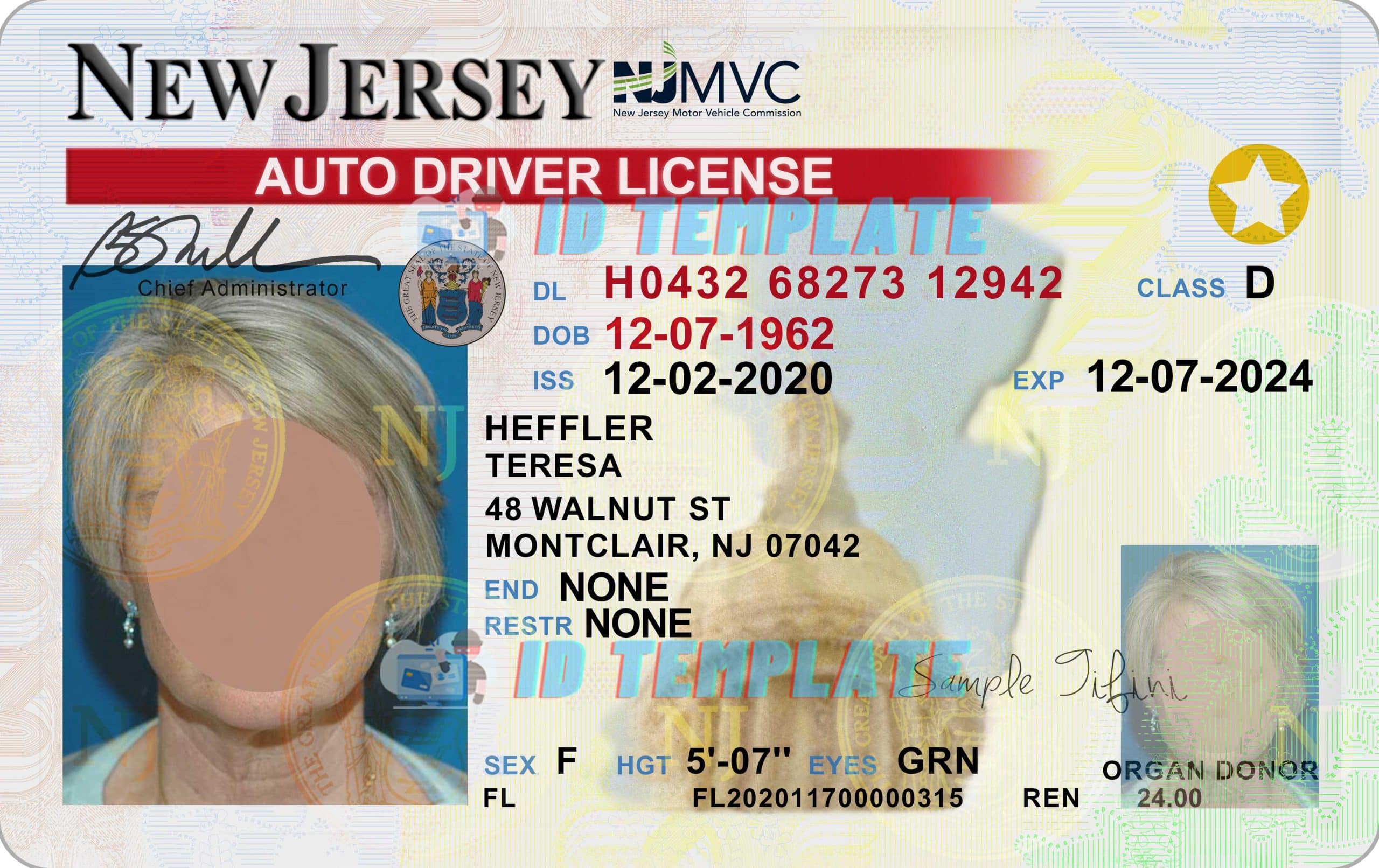 New Jersey Driving License New PSD Template 1200DPI
