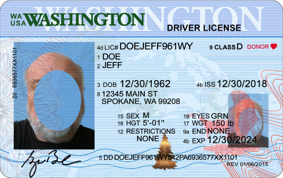 Washington Driving license 1