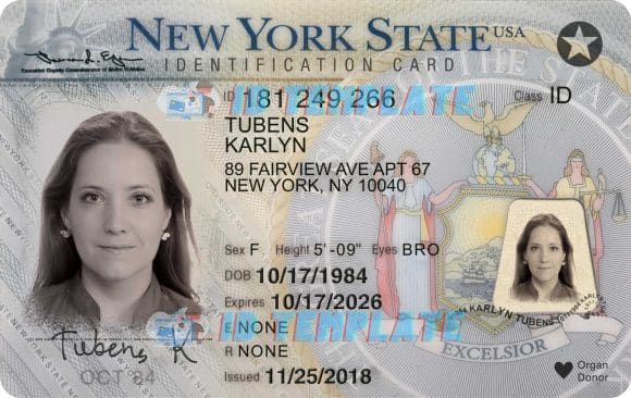 New York ID Card Template