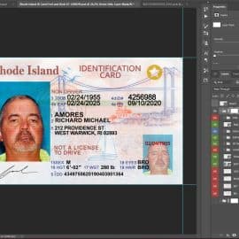 Rhode Island ID Card Template New