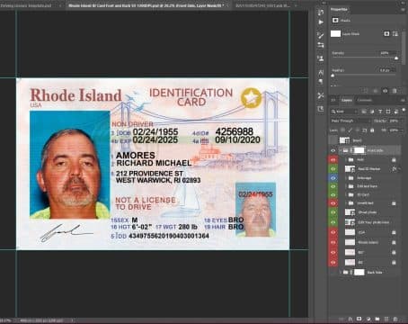 Rhode Island ID Card Template New