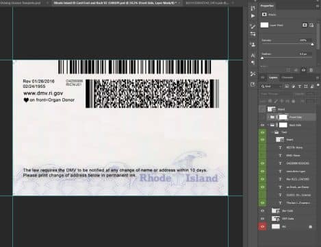 Rhode Island ID Card Template New 6