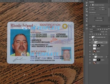 Rhode Island ID Card Template New 7