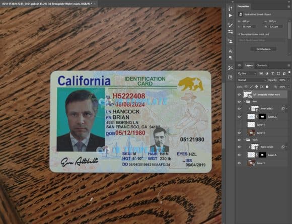California ID Card Template