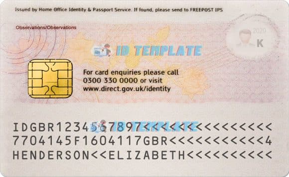 UK ID Card Template